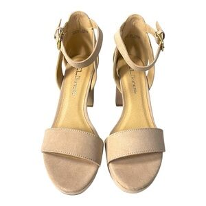 CL by Laundry “Go On” Super Suede Nude Heels - Size 8